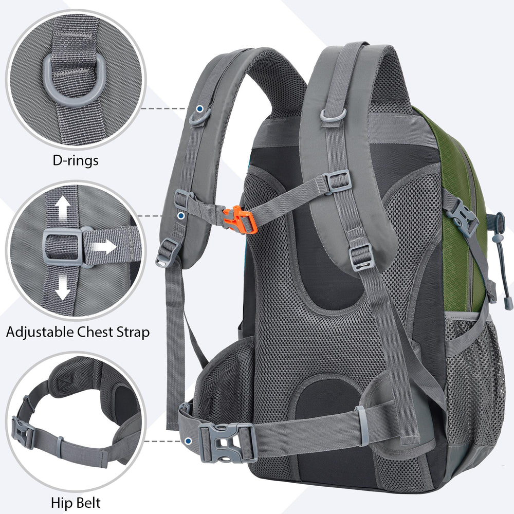 Komofa hiking backpack 30L urban-green scene demonstrates versatile everyday use