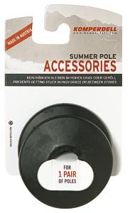 Komperdell Vario Summer Basket on a trekking pole provides convenient gear transport on trails.