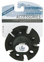 Komperdell Vario Winter Basket XL mounted on a trekking pole, ideal for winter terrain