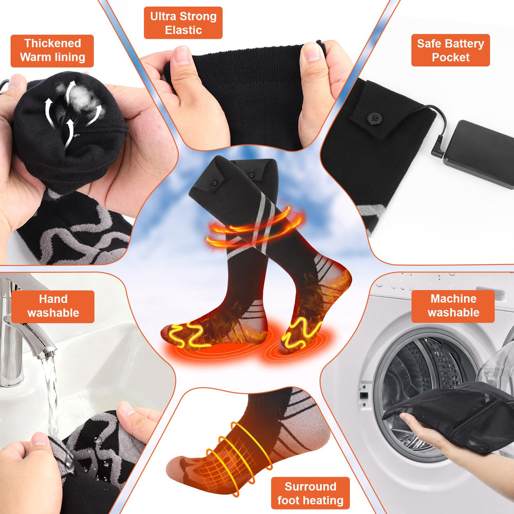 KOMPMP heated socks heating surface close-up showing ball and top-foot warming