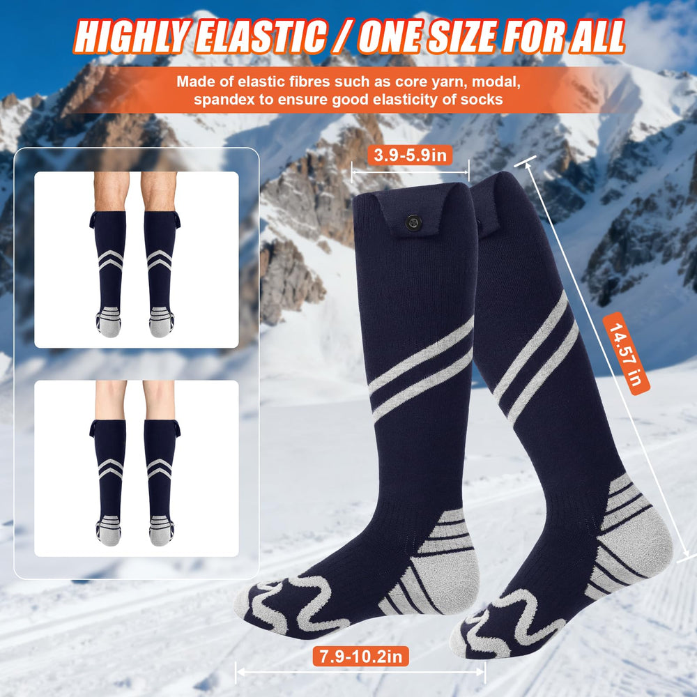KOMPMP heated socks ideal for winter outdoor activities in cold weather.