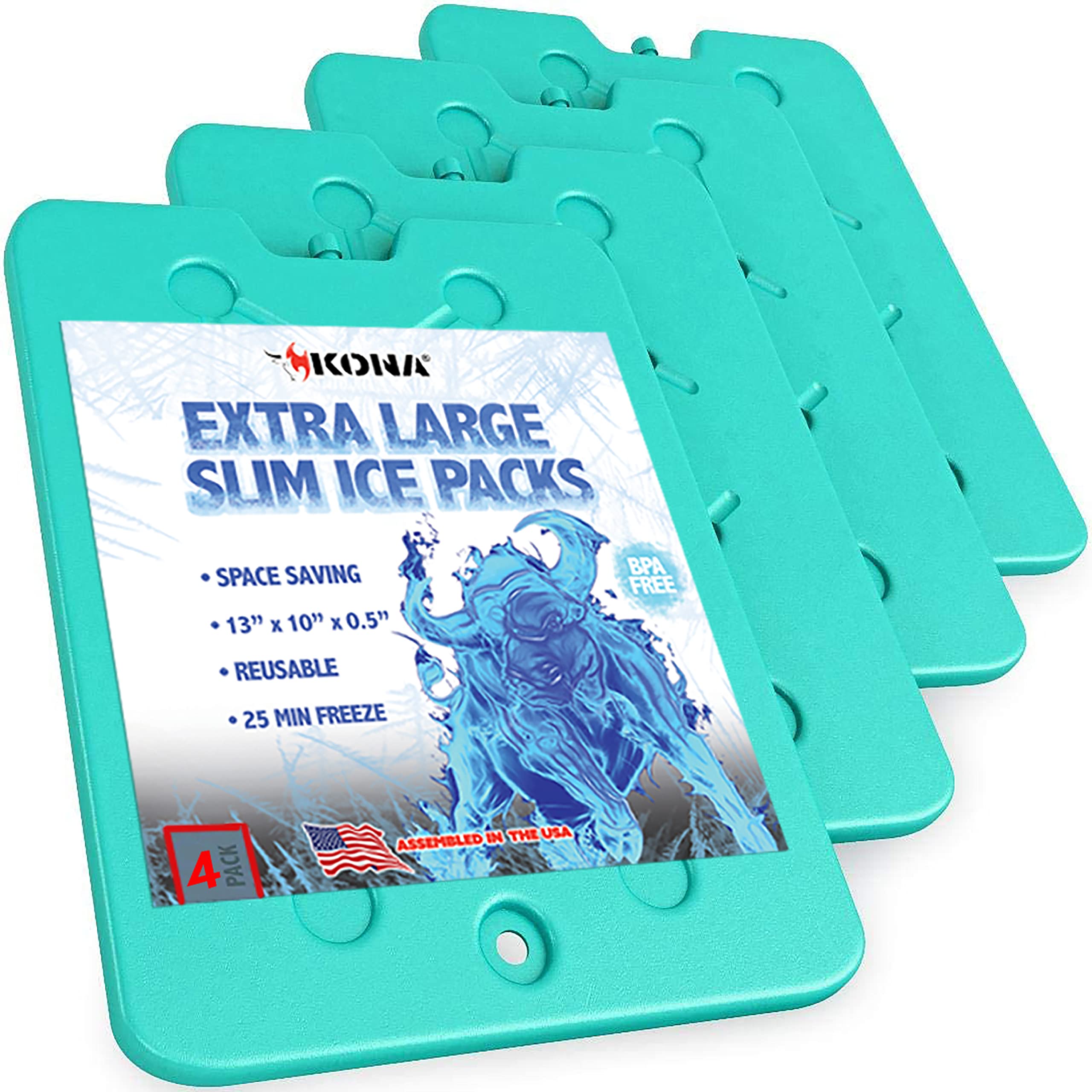Kona XXL ice pack 13x10 front view for cooler-ready cooling.