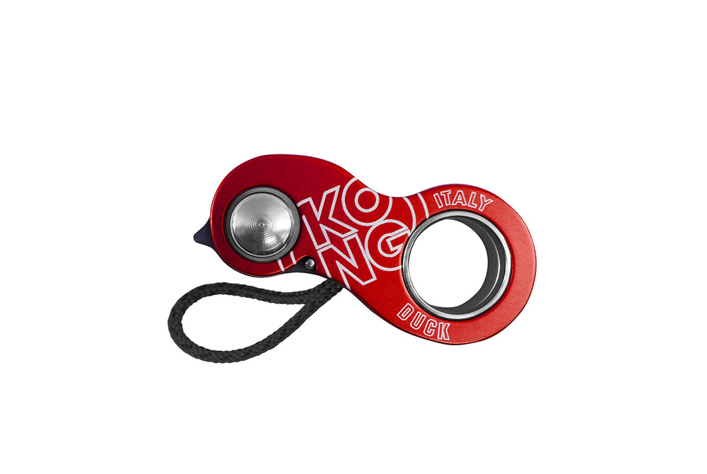 Kong Italy Duck lightweight ascender for 8–13 mm ropes, ideal in tight spaces.