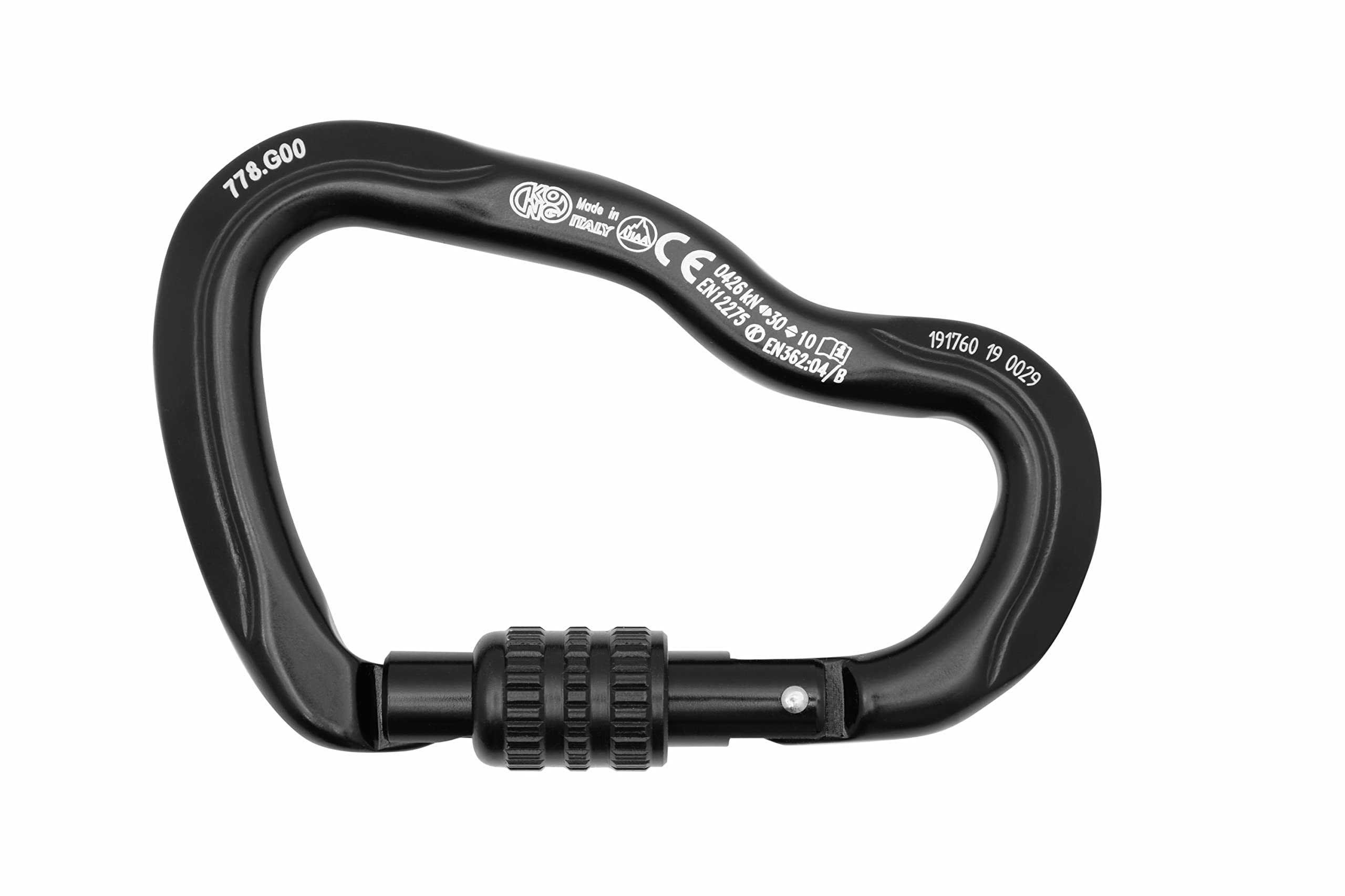KONG Italy Ferrata Express Sleeve black carabiner with wide opening for easy clipping