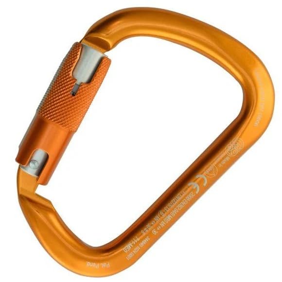 Kong Italy Rise Lock XL aluminum carabiner orange for secure auto-lock during climbs
