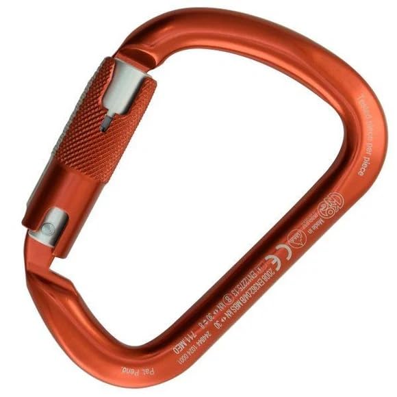 Kong Italy Rise Lock X-Large aluminum carabiner red, ideal for secure climbing setups.