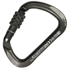 Kong Italy X-Large carbon steel screw lock carabiner in Lunar White for secure rope handling and glove-friendly operation