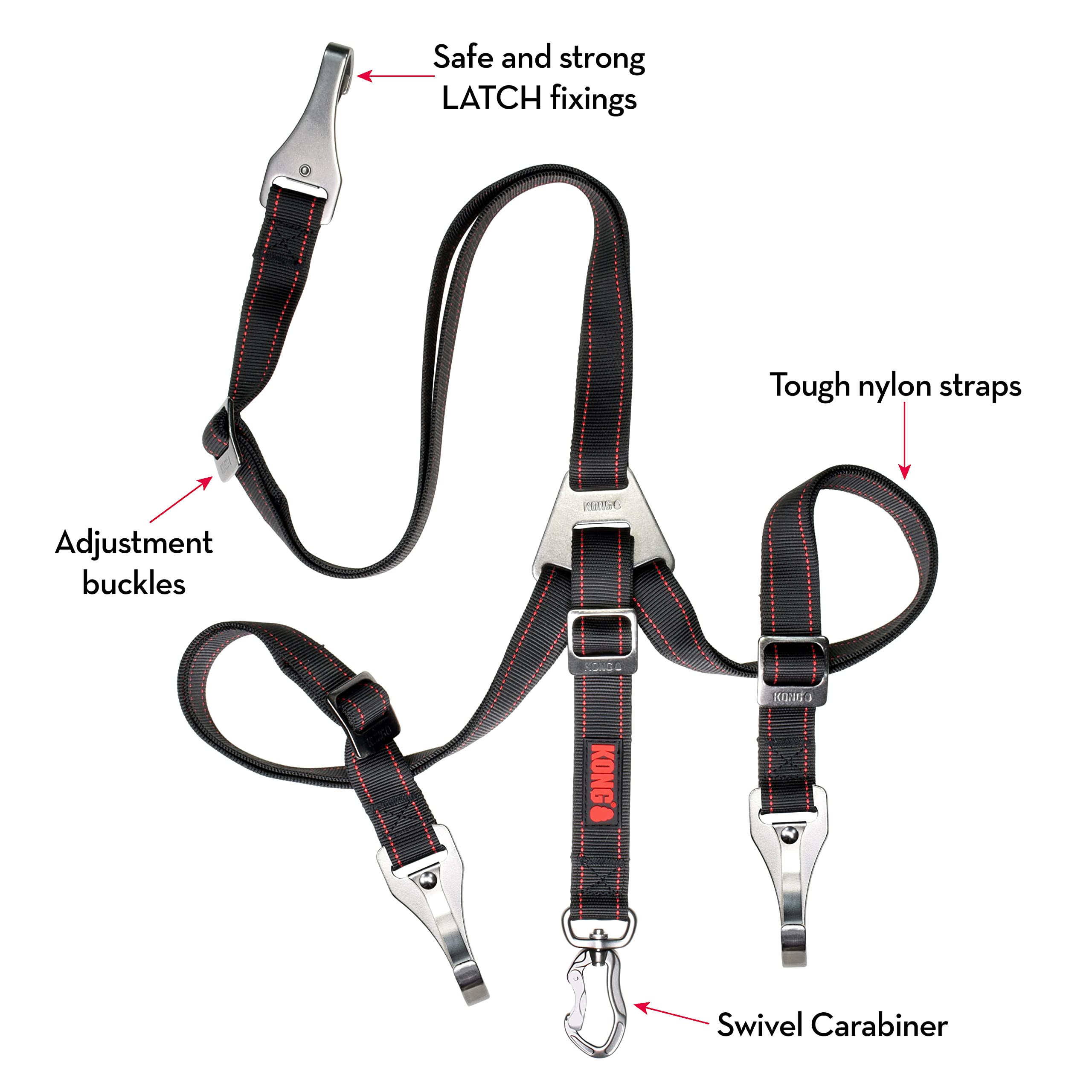 KONG réglable pour s'adapter à différentes tailles de chien.