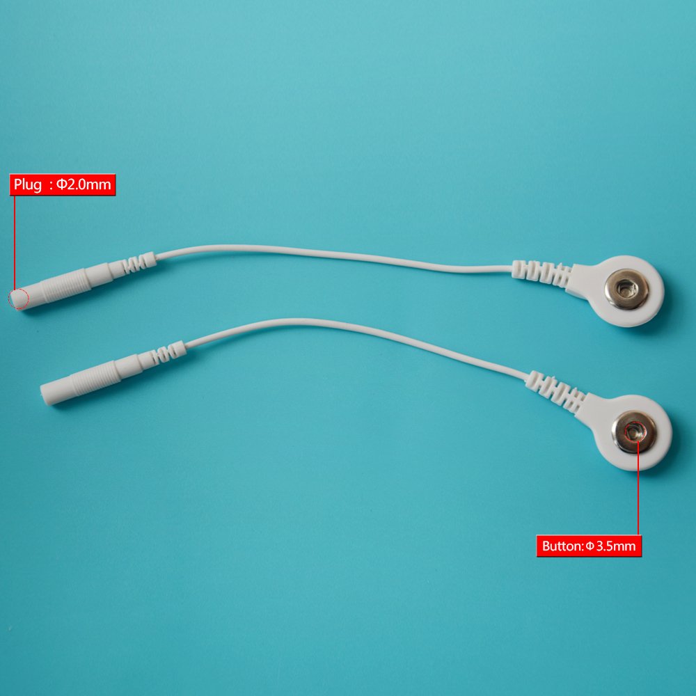 Angle shot of KONMED connectors proving compatibility with common wires.