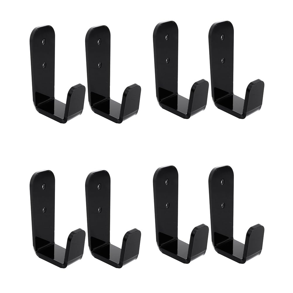 Front view of KONTONTY wall-mounted hockey stick rack in black