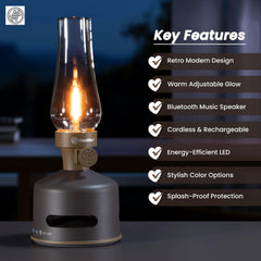 KOOKOO MoriMori lamp with loudspeaker on a shelf