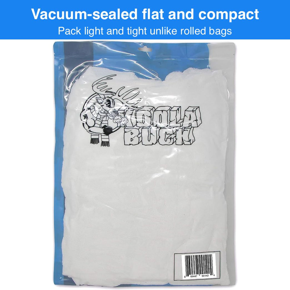 Koola Buck stretchable bags securely fit around game meat to prevent bag blowouts