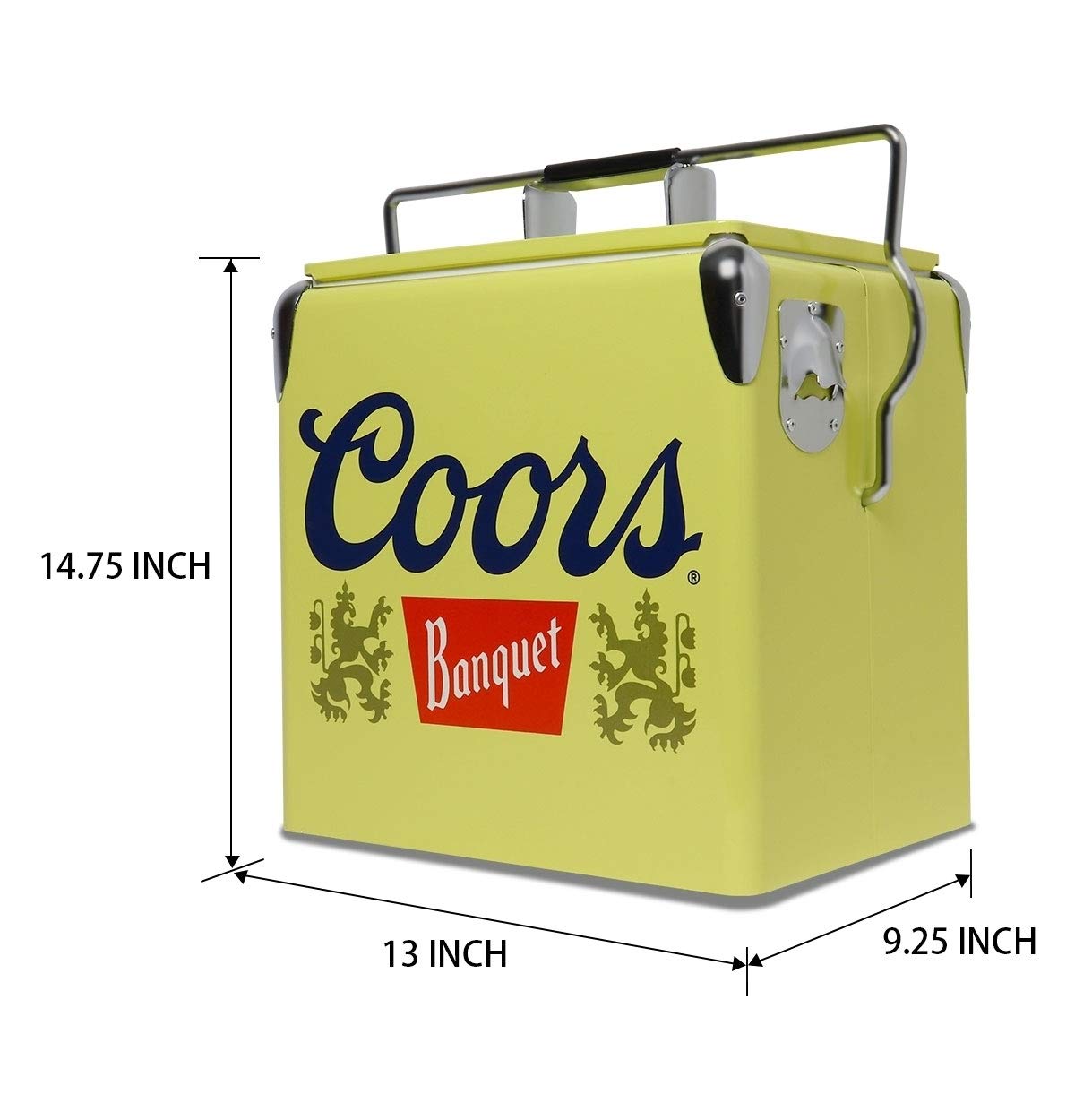 Koolatron Coors Banquet retro ice chest insulation supports eco-friendly cooling.
