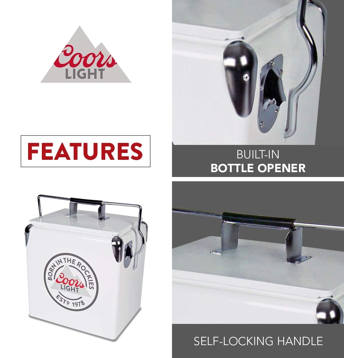 Koolatron Coors Light ice chest demonstrating ice retention for hours outdoors.