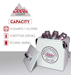 Koolatron Coors Light ice chest insulated exterior shown for durability.