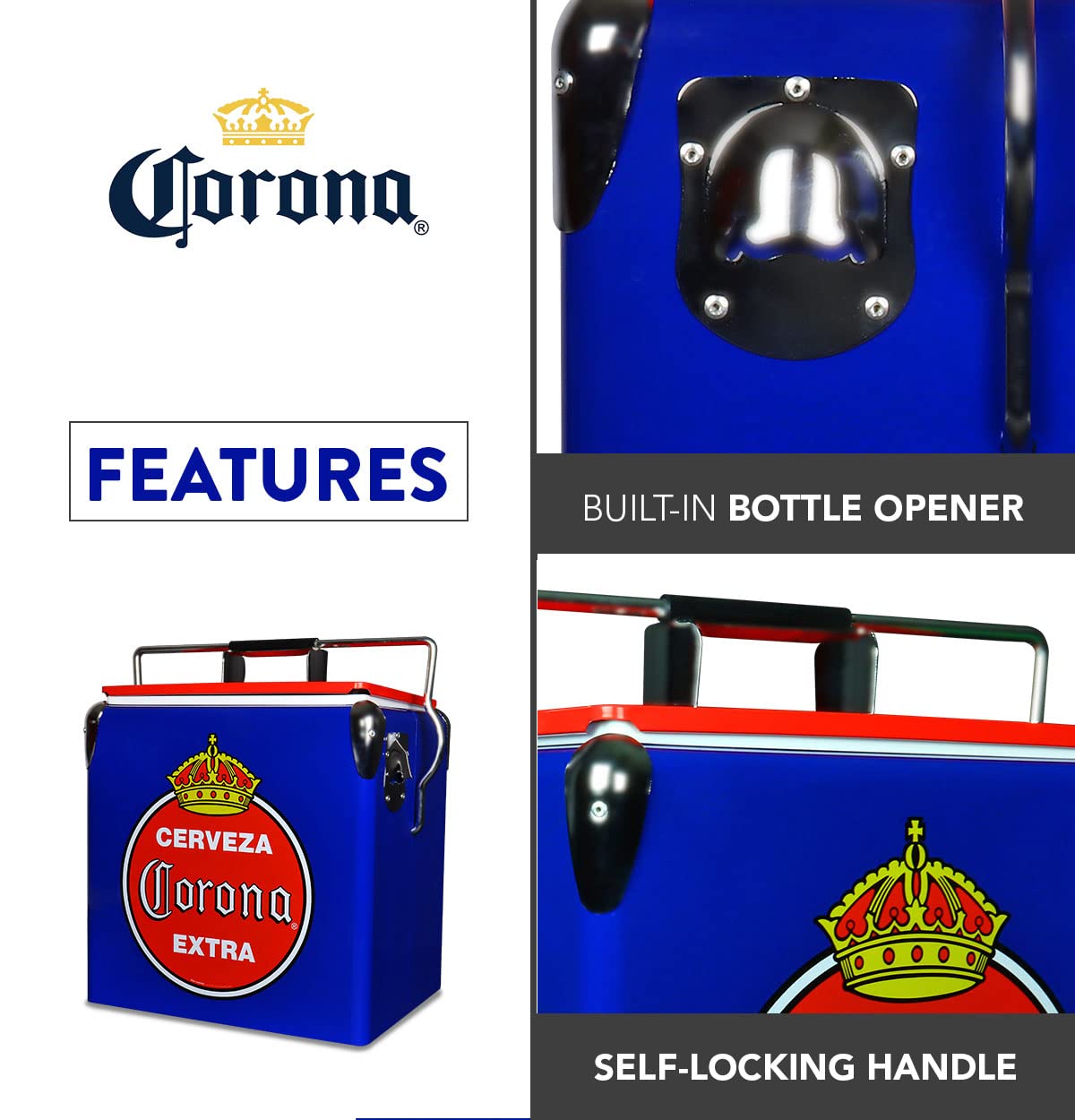 Koolatron Corona Retro Ice Chest capacity 18 cans for gatherings