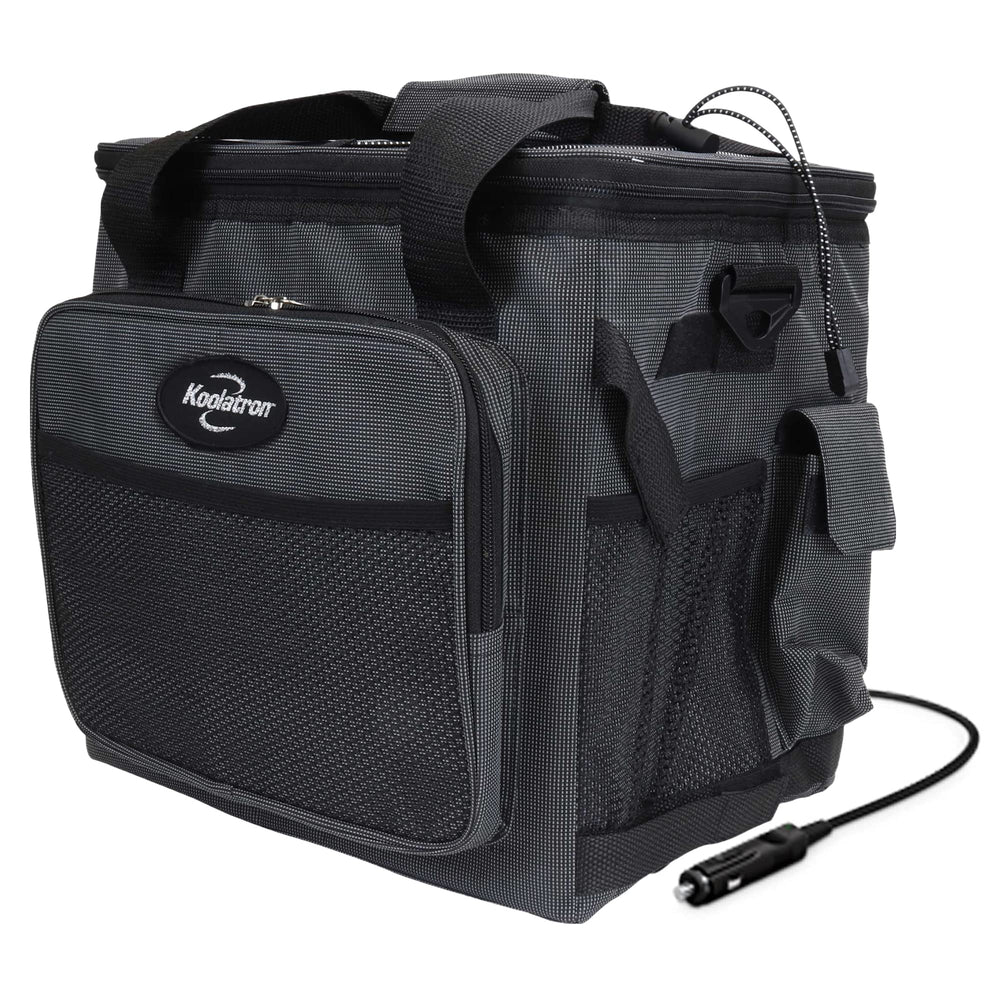 Koolatron electric portable cooler 12V car bag ideal for on-the-go road trips.