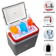 Koolatron Ice Chest Cooler compact silhouette for easy portable use on trips.