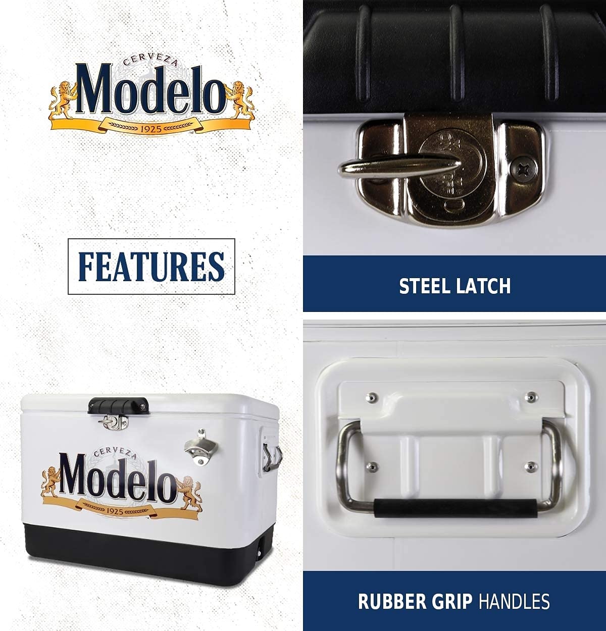 Koolatron Modelo Ice Chest built-in bottle opener for convenient entertaining.