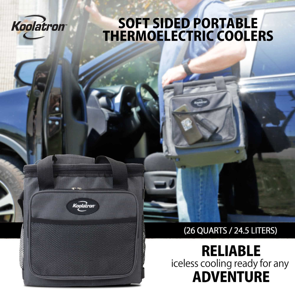 Koolatron thermoelectric cooling offers quiet operation and efficient temperature drop.