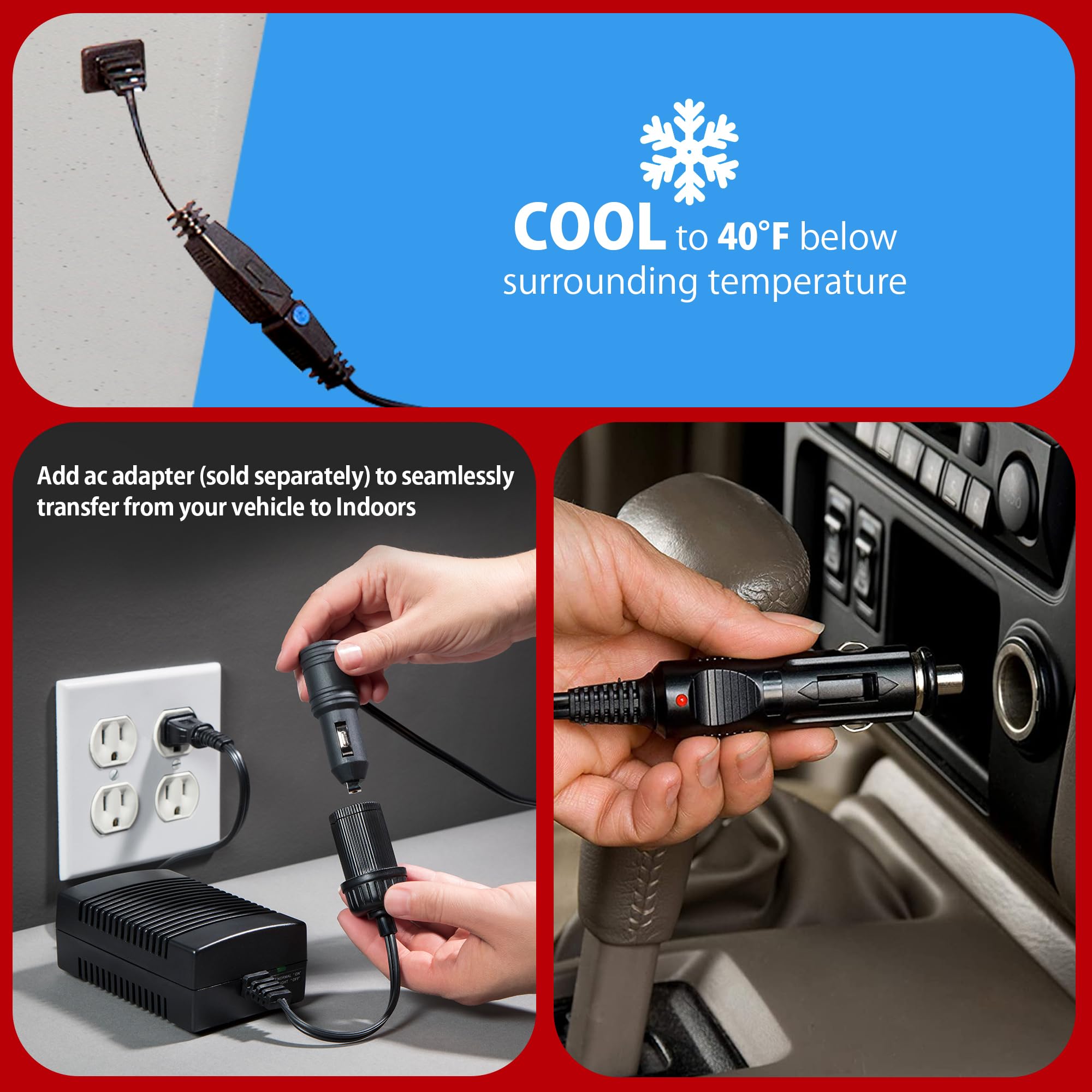 Koolatron warming function up to 135°F for snacks