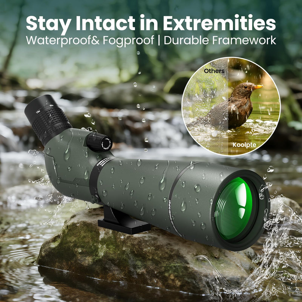 Koolpte emerald-green rubber armor offers secure grip and shock resistance.
