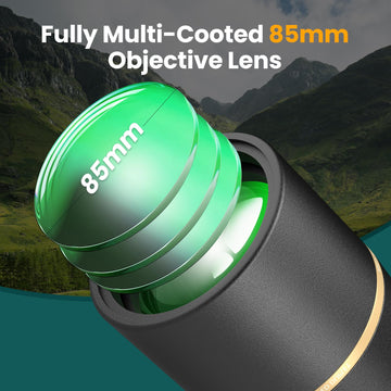 Koolpte spotting scope with fully multi-coated optics reduces color fringing.