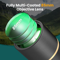 Koolpte spotting scope with fully multi-coated optics reduces color fringing.