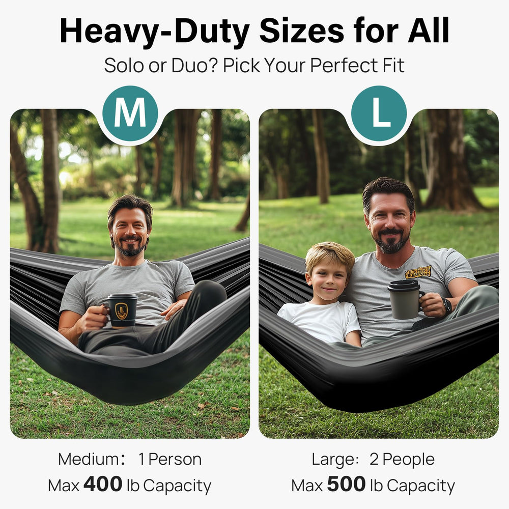 Kootek camping hammock-in-nature demonstrates outdoor relaxation with sturdy support.