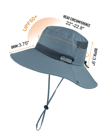 Side view showing adjustable chin strap and snaps