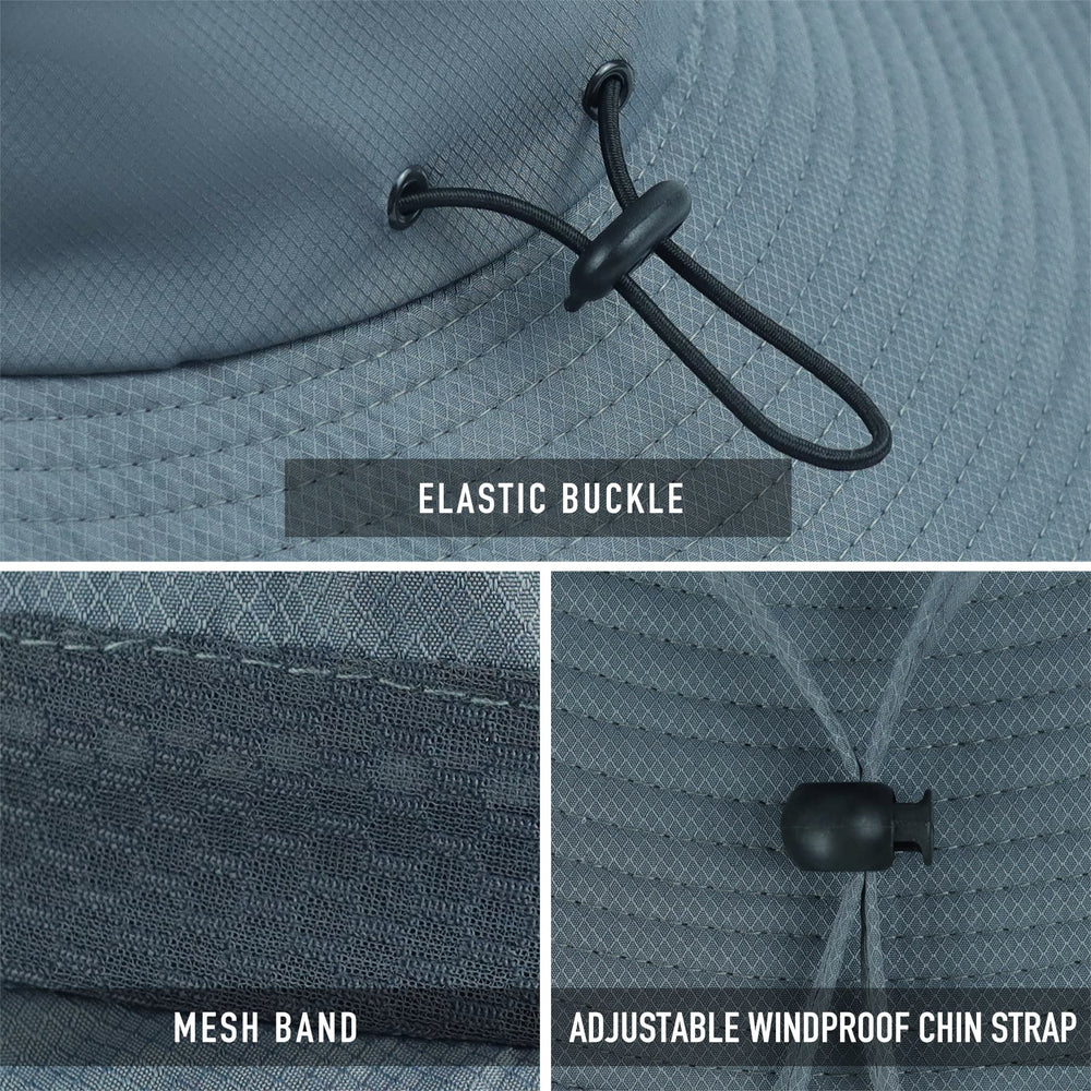 Downward 3.75 inch wide brim for sun protection