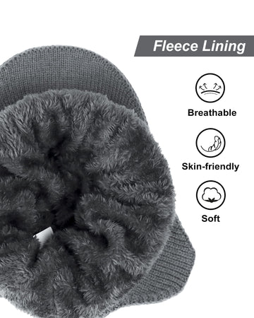 Close-up of knit texture and fleece-lined interior