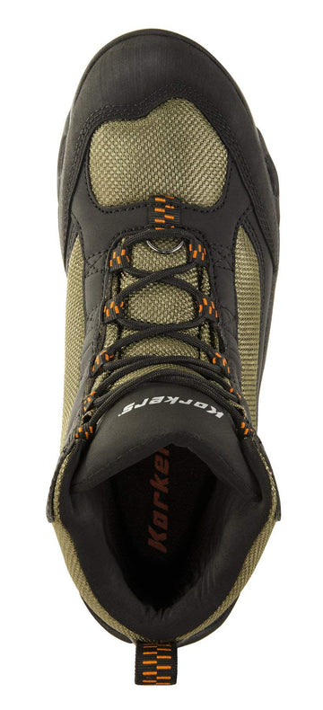 Korkers Greenback abrasion-resistant materials boost boot durability.