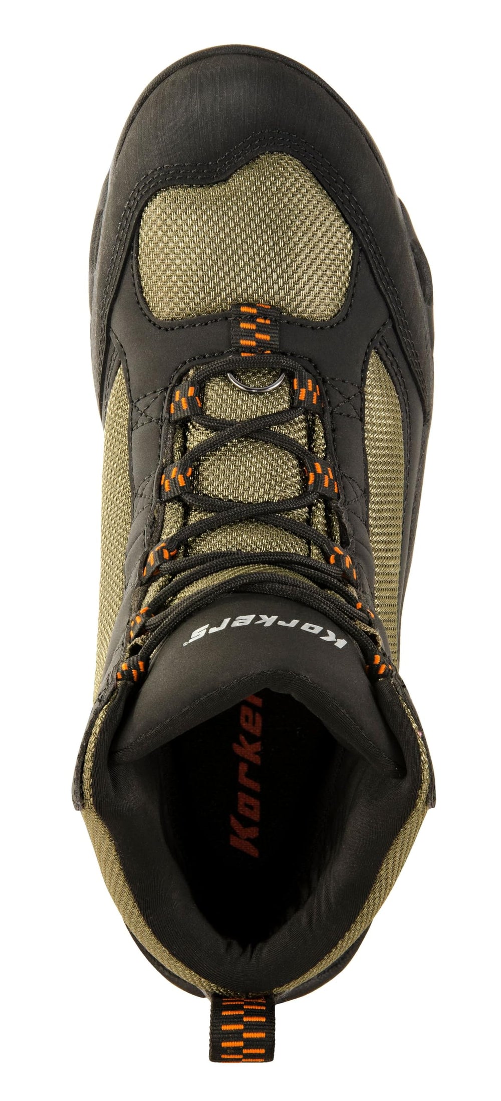 Korkers Greenback quick cinch laces provide fast, secure fit.