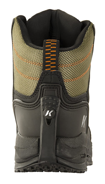 Korkers Greenback size 14 boot shown for precise, comfortable all-day wear.