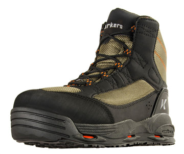 Korkers Greenback Wading Boots with OmniTrax interchangeable soles for adaptable river traction