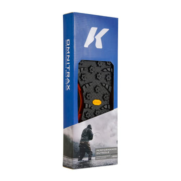 Korkers OmniTrax v3 deep lug pattern enhances grip and stability on uneven terrain.