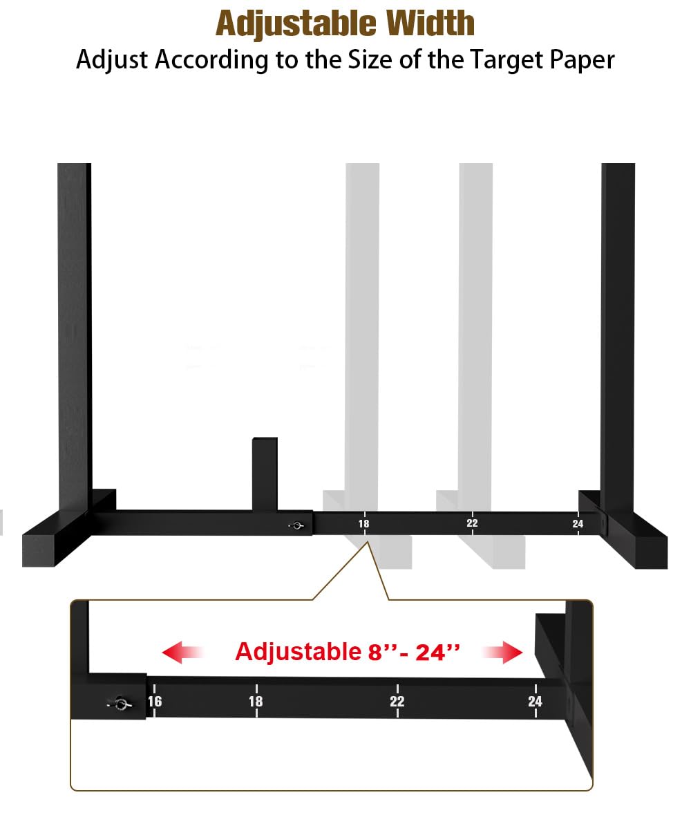 Koutemie target stand adjusted height demonstrates versatility for varied shooting drills