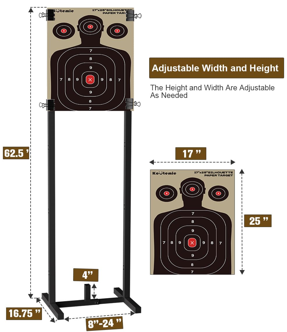 Koutemie target stand with ground stakes ensures stability in windy conditions