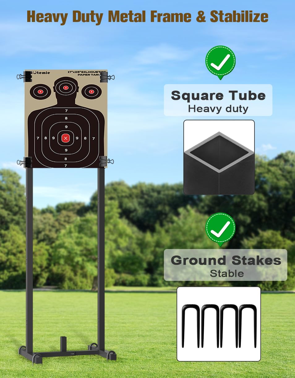 Koutemie target stand metal frame highlights durable construction for long-term use
