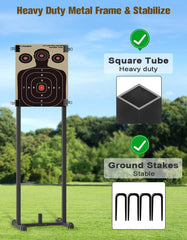 Koutemie target stand metal frame highlights durable construction for long-term use