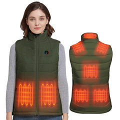 KOVNLO heated vest women front view shows slim fit warmth for outdoor wear