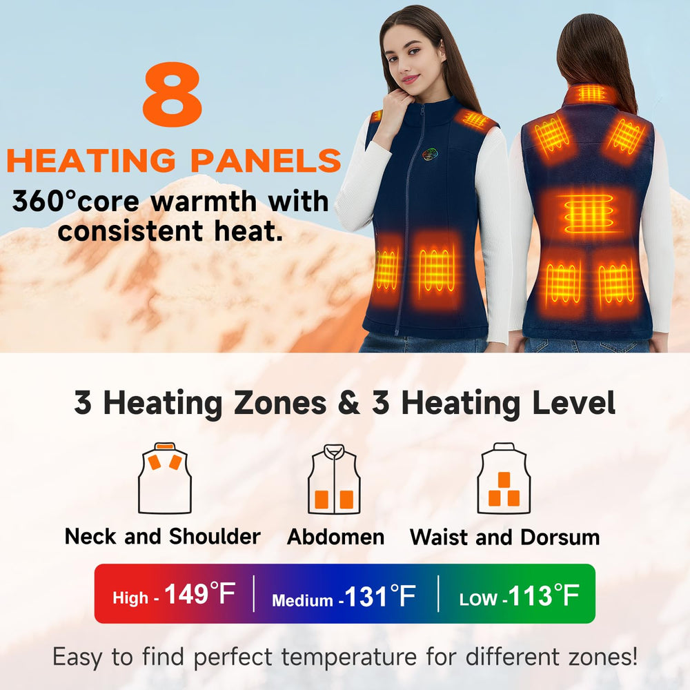 KOVNLO heated vest abdomen heat zone targets the torso for even warmth.