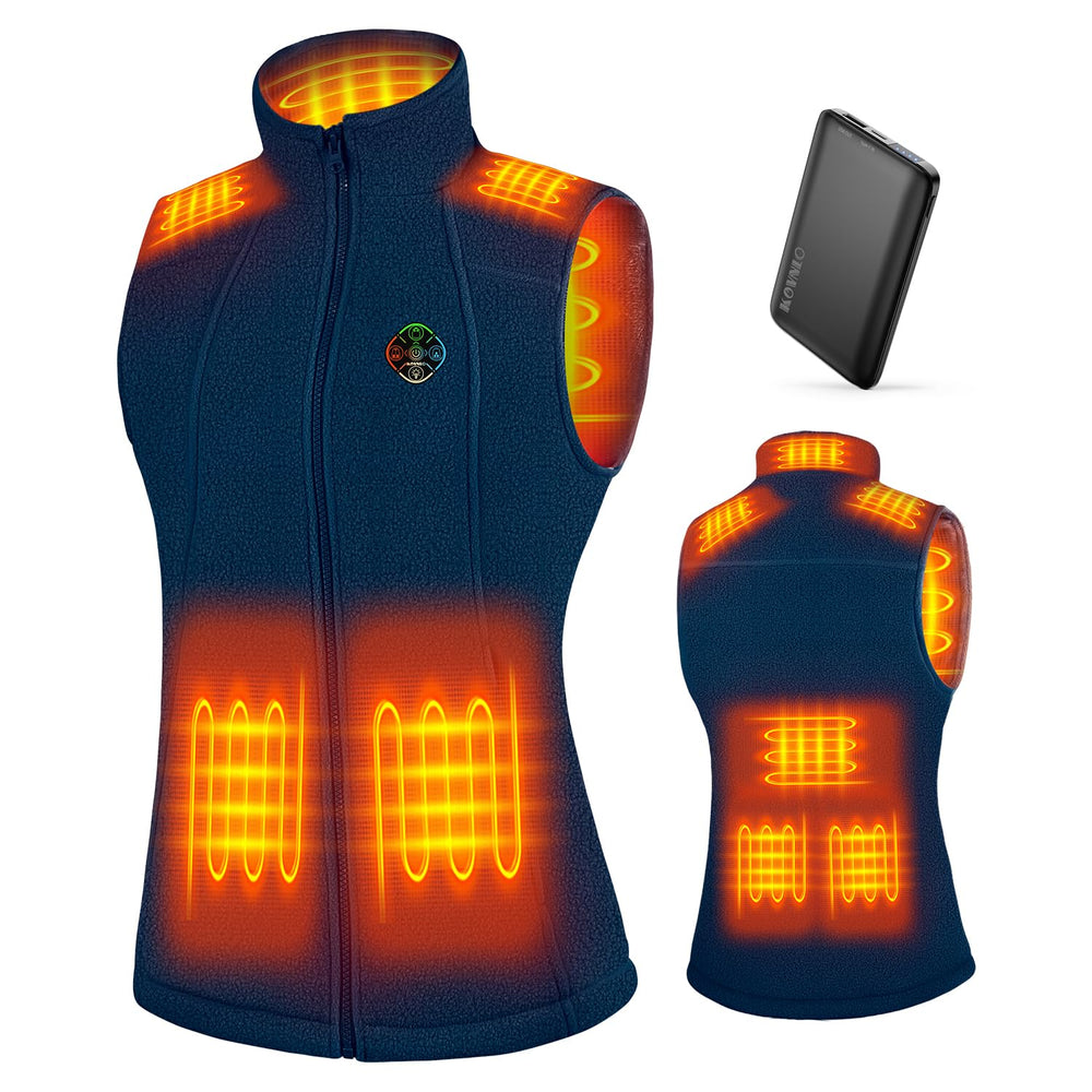 KOVNLO women's heated vest neck heat zone for core warmth outdoors.