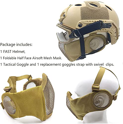 Koyheng complete head protection set combines helmet, mask, and goggles.