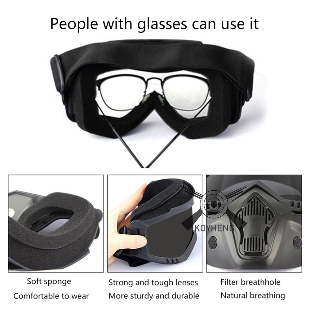 Koyheng MICH helmet with removable visor for adaptable protection.
