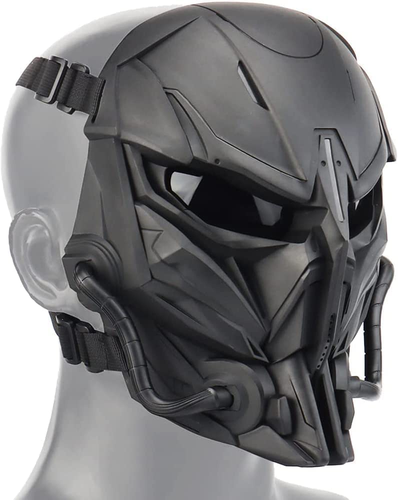 Koyheng skull mask close-up shows breathable stretch fabric for comfort