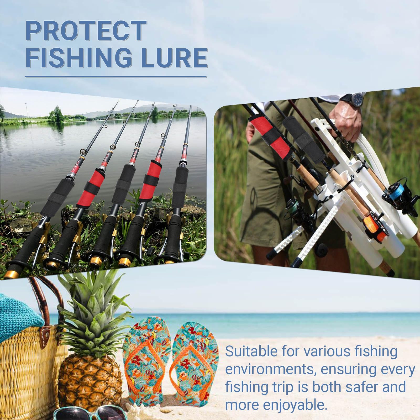 Lure wraps stored neatly in a locker or boat