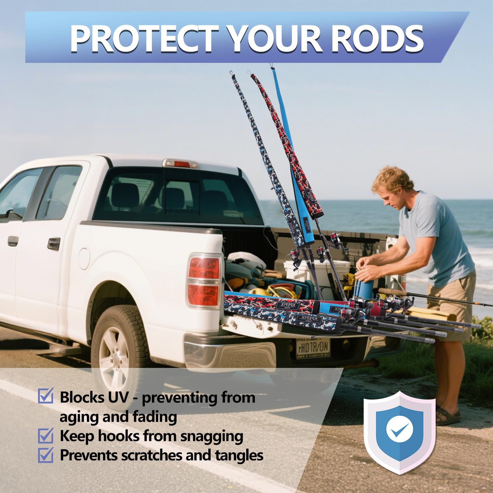 Versatile use: stores long items beyond fishing rods