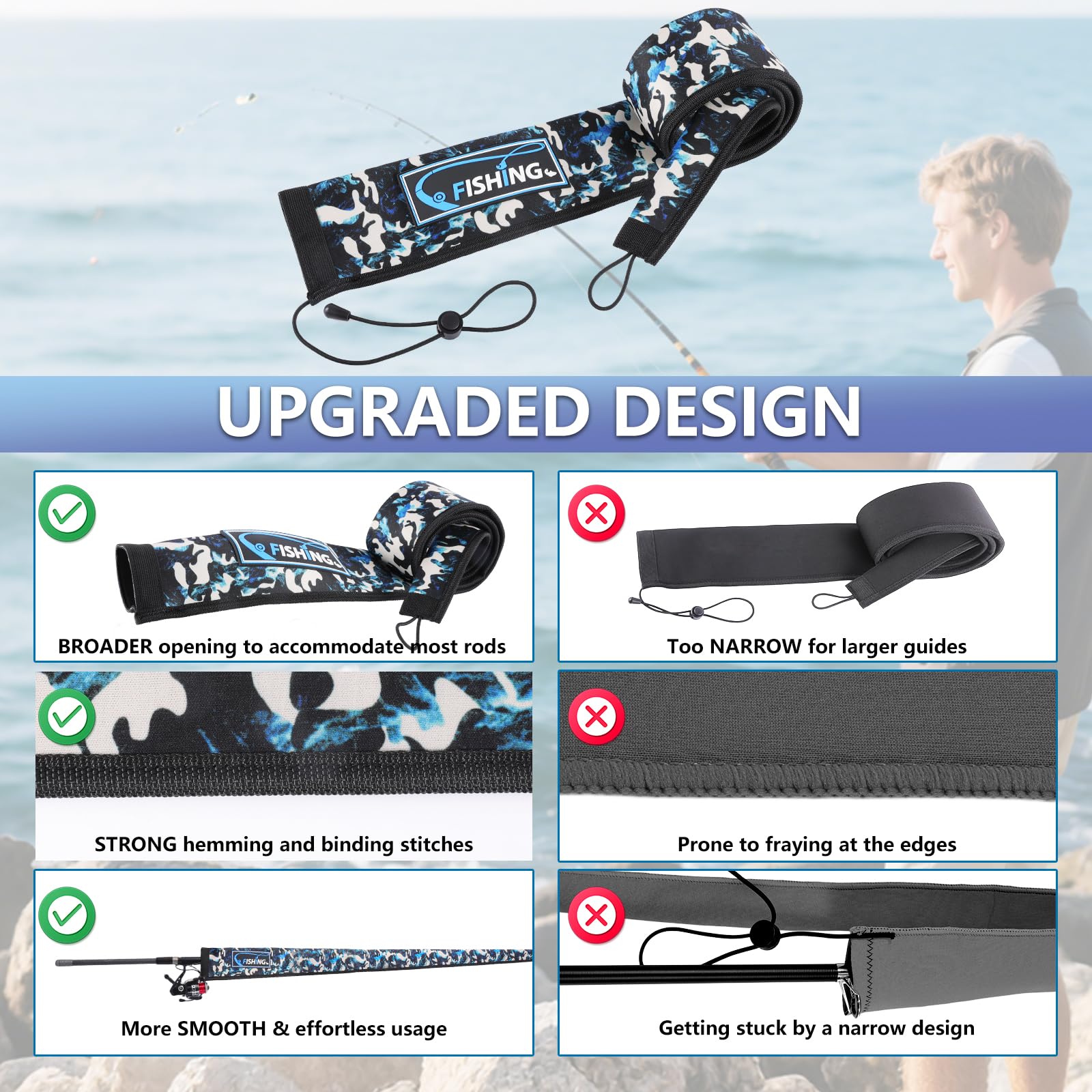 KPEPIX rod cover prevents tangles and keeps lines organized.